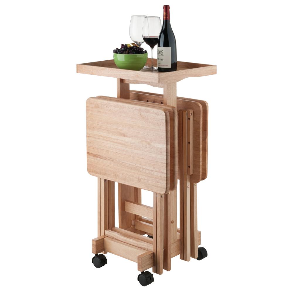 6-PC Snack Table Set Natural. Picture 2
