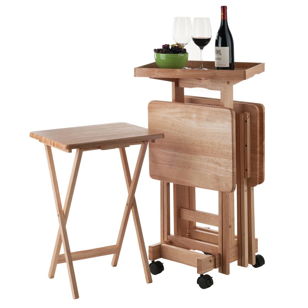 6-PC Snack Table Set Natural. Picture 6