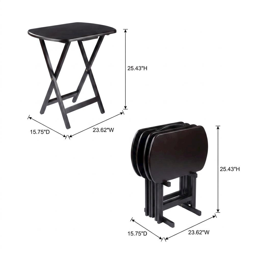 Oversized Snack Table Set in Coffee Finish with Modern Style and Sturdy Build. Picture 8
