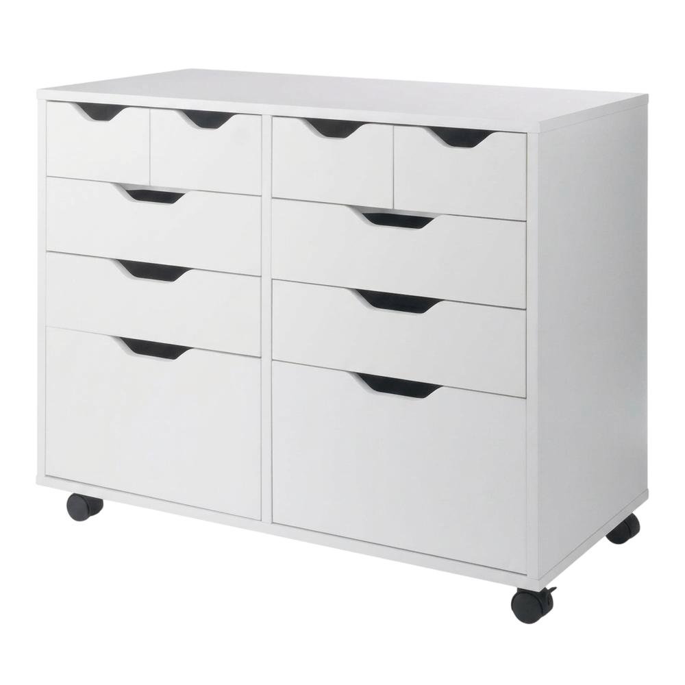 Composite Wood Storage Cabinet with Doors for Kitchen and Office, White. Picture 5