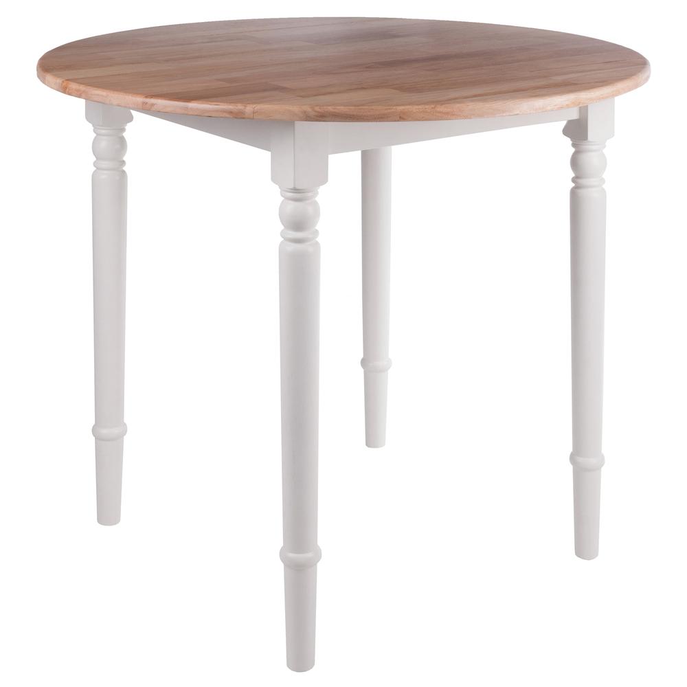 Sorella Round Drop Leaf Table Natural/White Finish. Picture 1