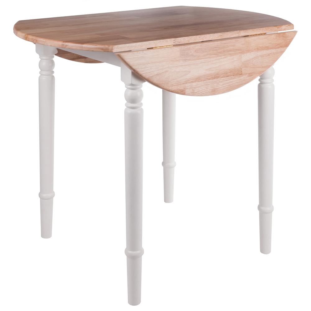 Sorella Round Drop Leaf Table Natural/White Finish. Picture 2