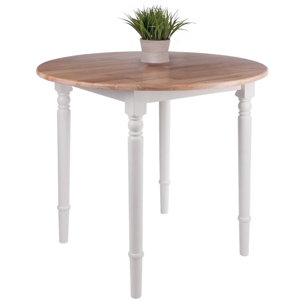 Sorella Round Drop Leaf Table Natural/White Finish. Picture 6