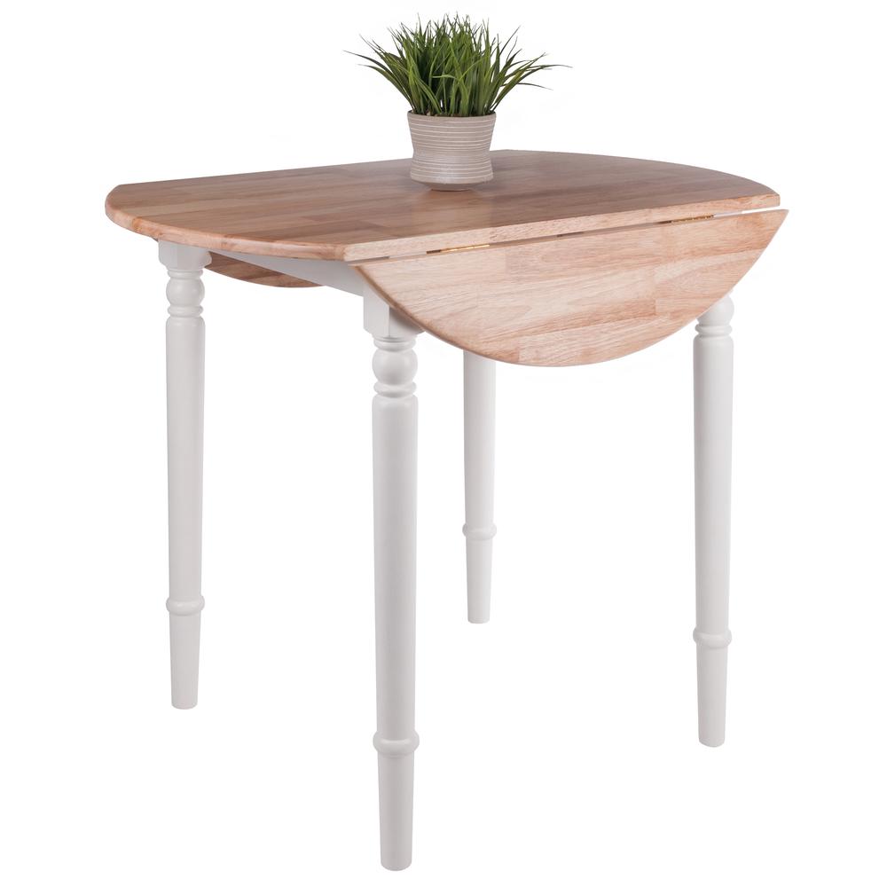 Sorella Round Drop Leaf Table Natural/White Finish. Picture 7
