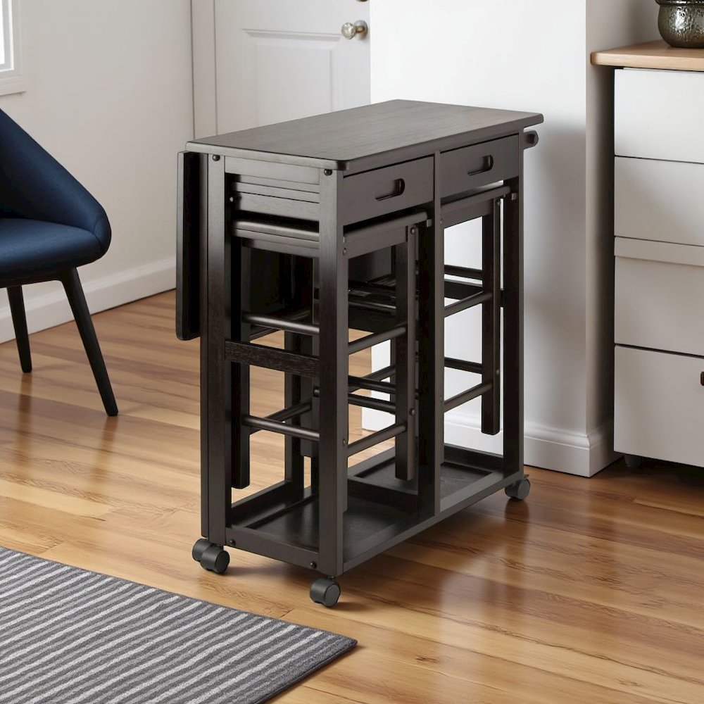 Coffee Folding Dining Table with Chairs – Compact Foldable Set for Two. Picture 2