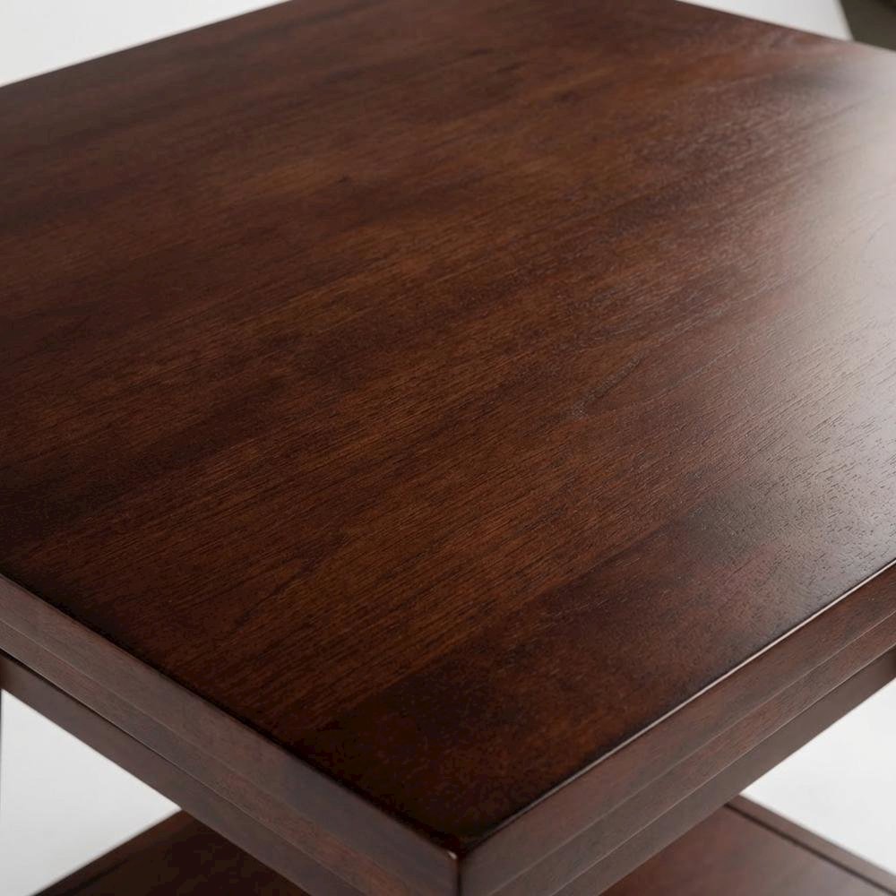 Wood High Bar Table with 2 Shelves, Transitional Pub Table for Dining Room,Brown. Picture 6