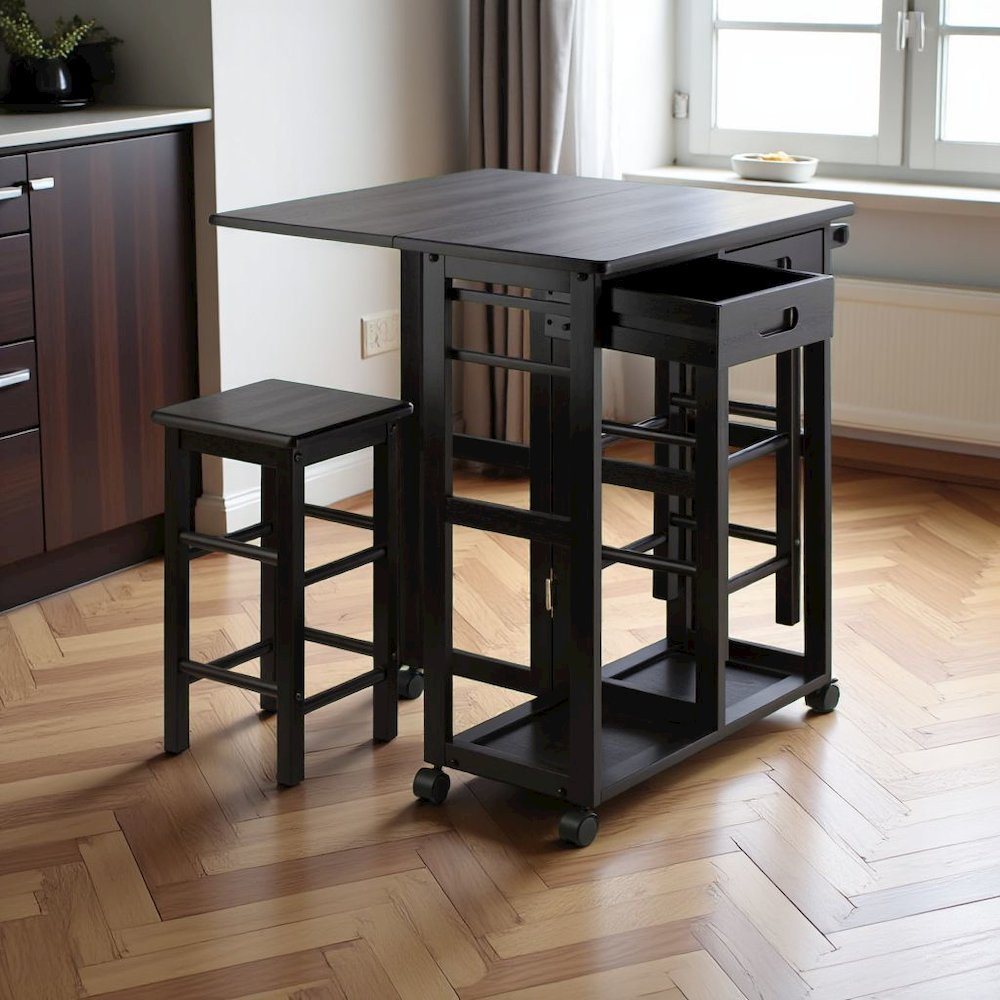 Coffee Folding Dining Table with Chairs – Compact Foldable Set for Two. Picture 3
