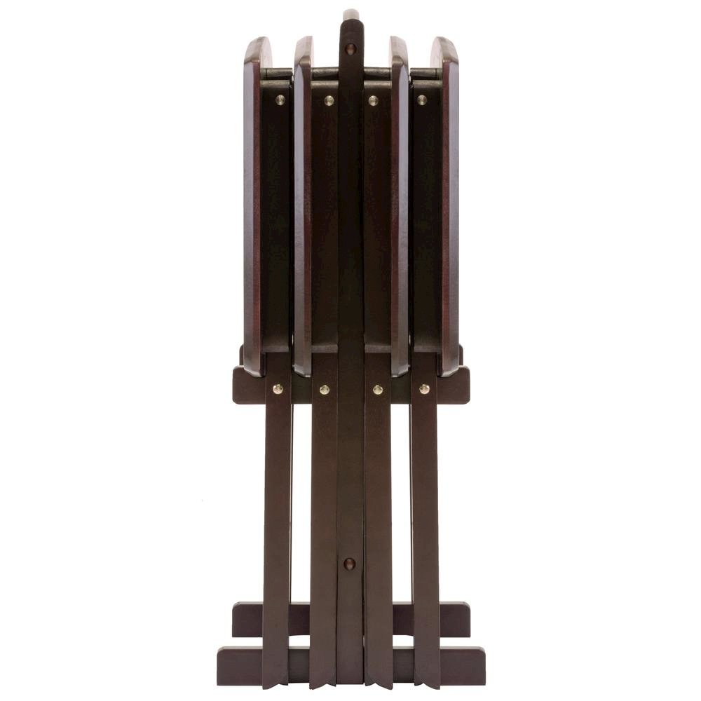 Espresso Oversized Snack Tables – Sturdy Wooden TV Trays with Stand. Picture 6