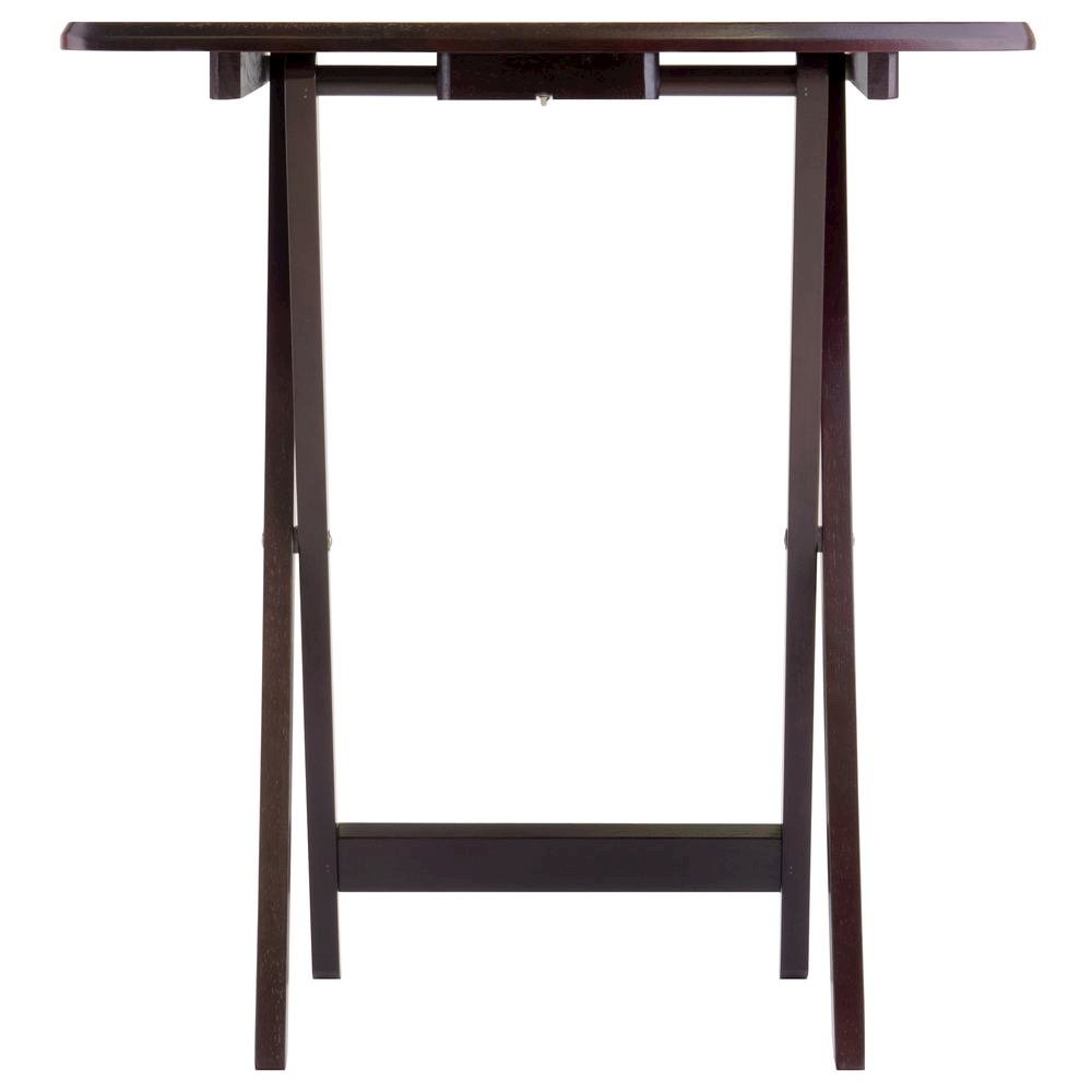 Espresso Oversized Snack Tables – Sturdy Wooden TV Trays with Stand. Picture 7