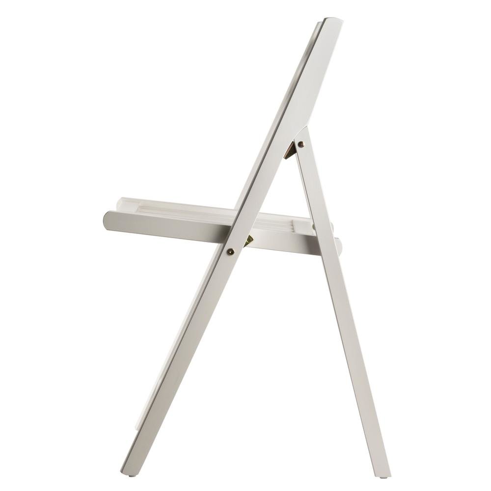 4-PC Folding Chair Set, White Solid Wood, Portable Seating. Picture 5