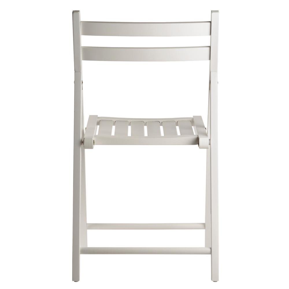 4-PC Folding Chair Set, White Solid Wood, Portable Seating. Picture 6