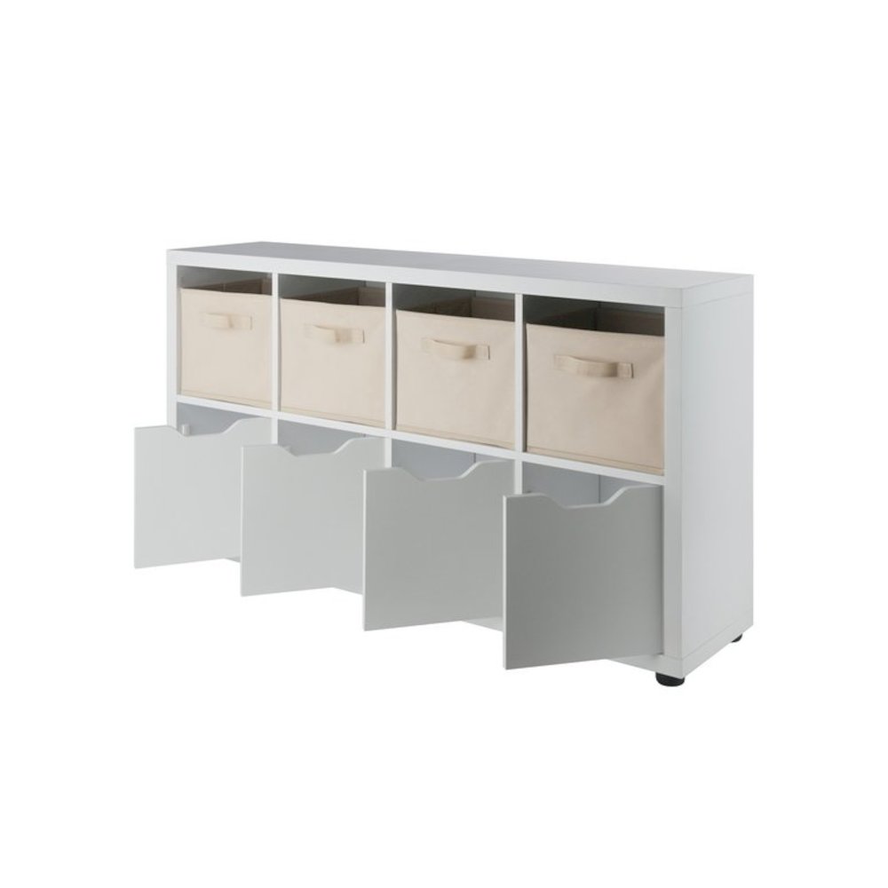 Julia 2x4 Storage 5-Pc Cabinet Set, Beige & White. Picture 2