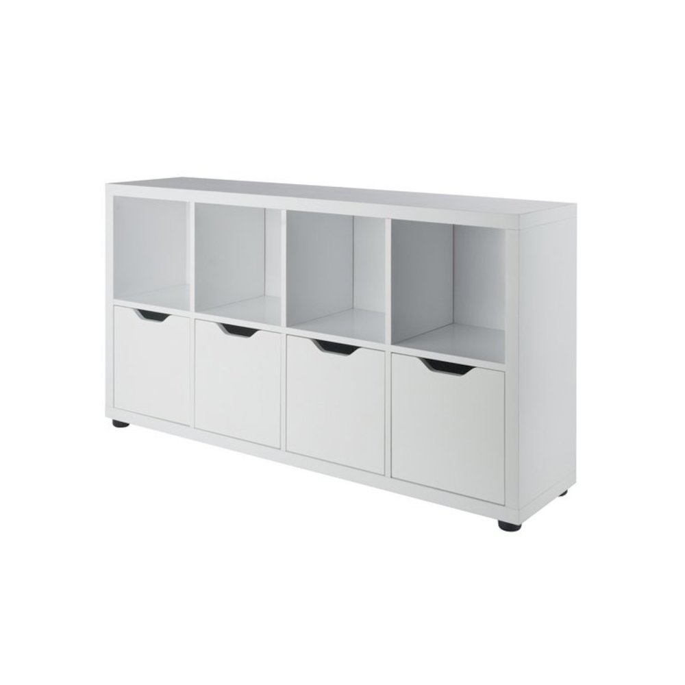 Julian 2x4 Storage Cabinet, White. Picture 1