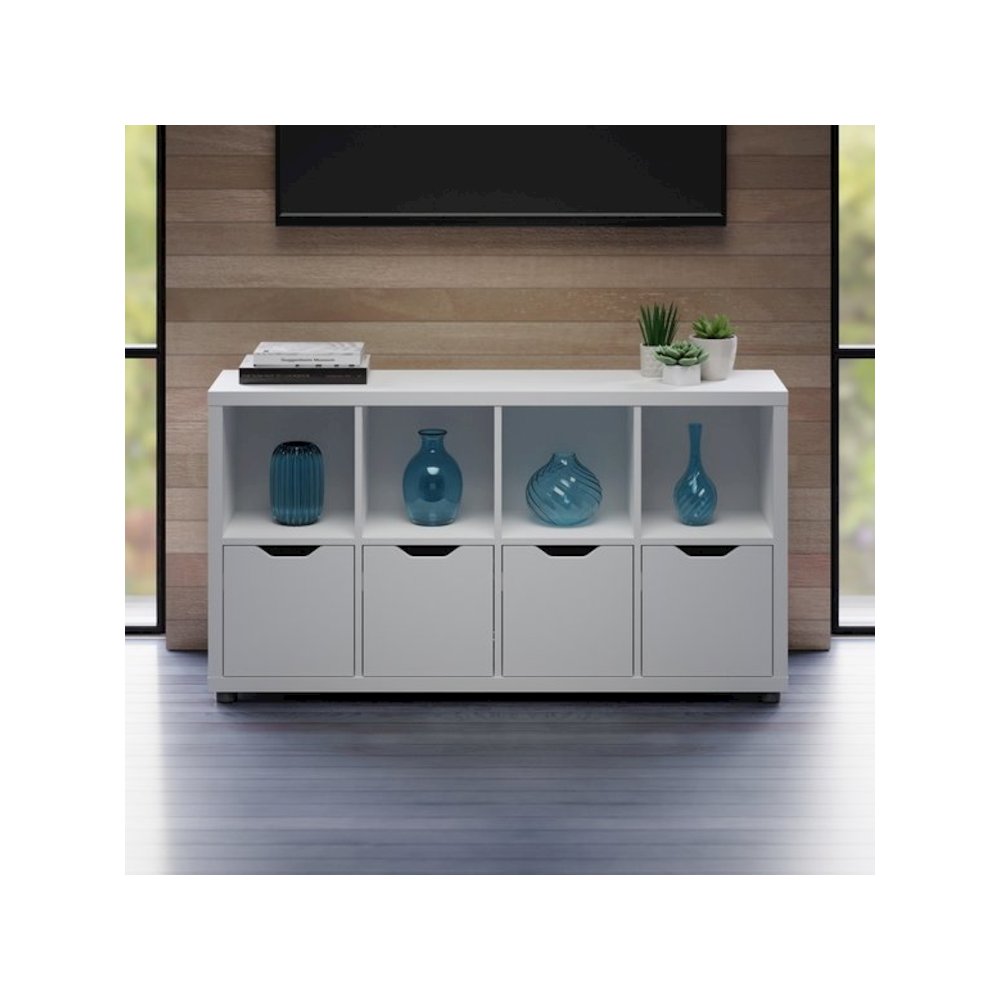 Julian 2x4 Storage Cabinet, White. Picture 4