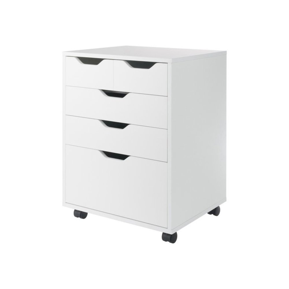 Halifax Bins & Drawers Storage Mobile Cabinet, White. Picture 1