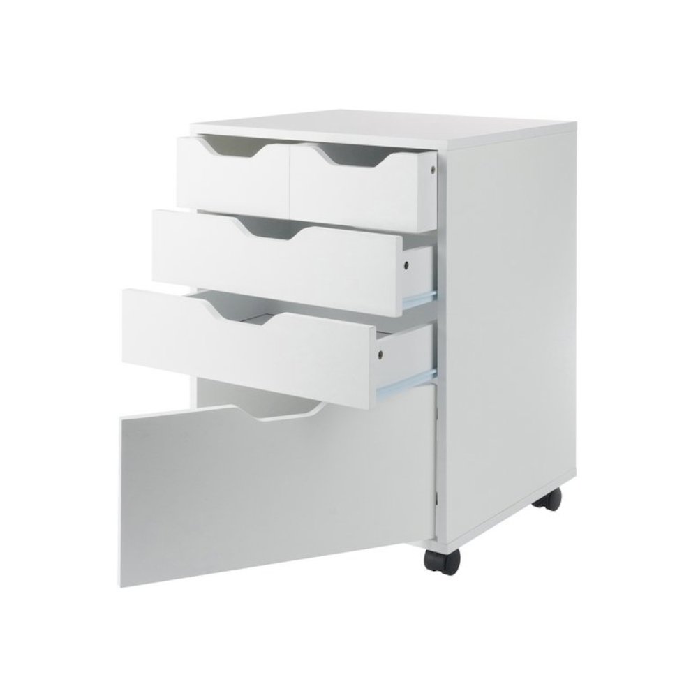 Halifax Bins & Drawers Storage Mobile Cabinet, White. Picture 2