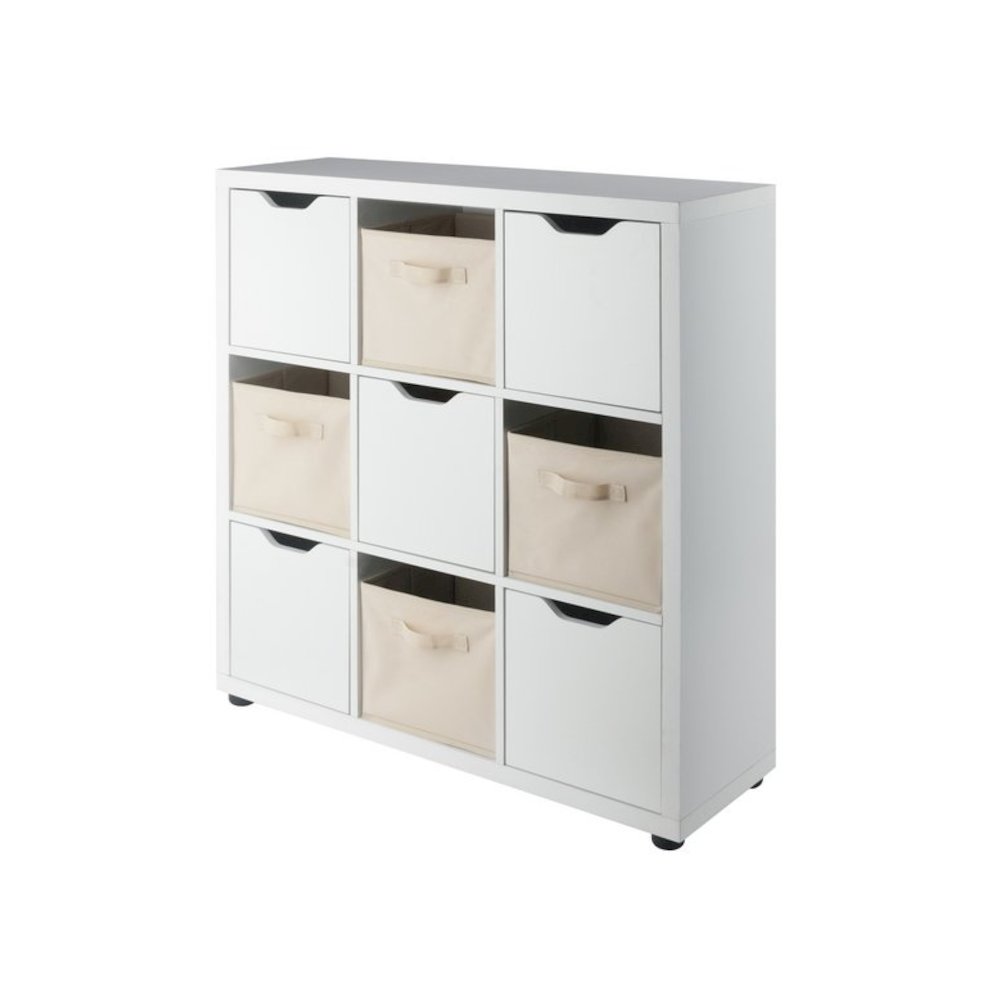 Julia 3x3 Storage 5-Pc Cabinet Set, Beige & White. Picture 1