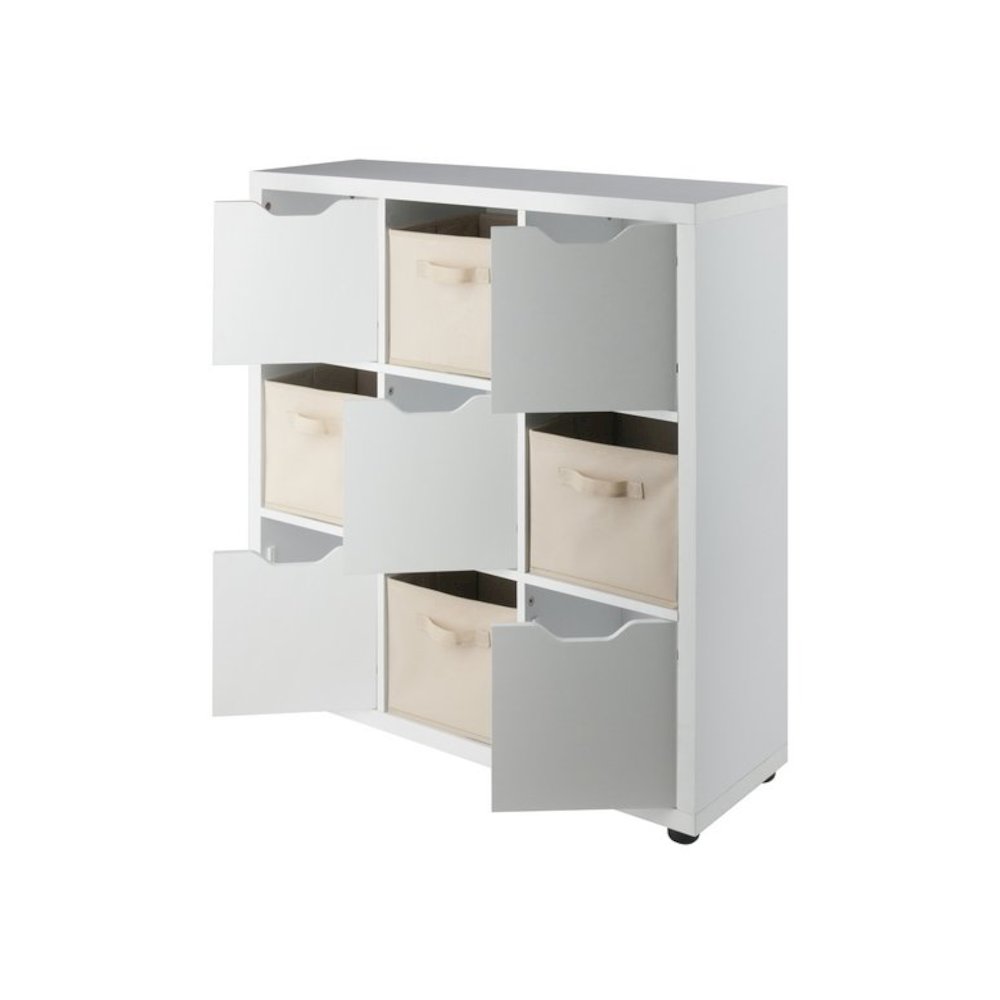 Julia 3x3 Storage 5-Pc Cabinet Set, Beige & White. Picture 2