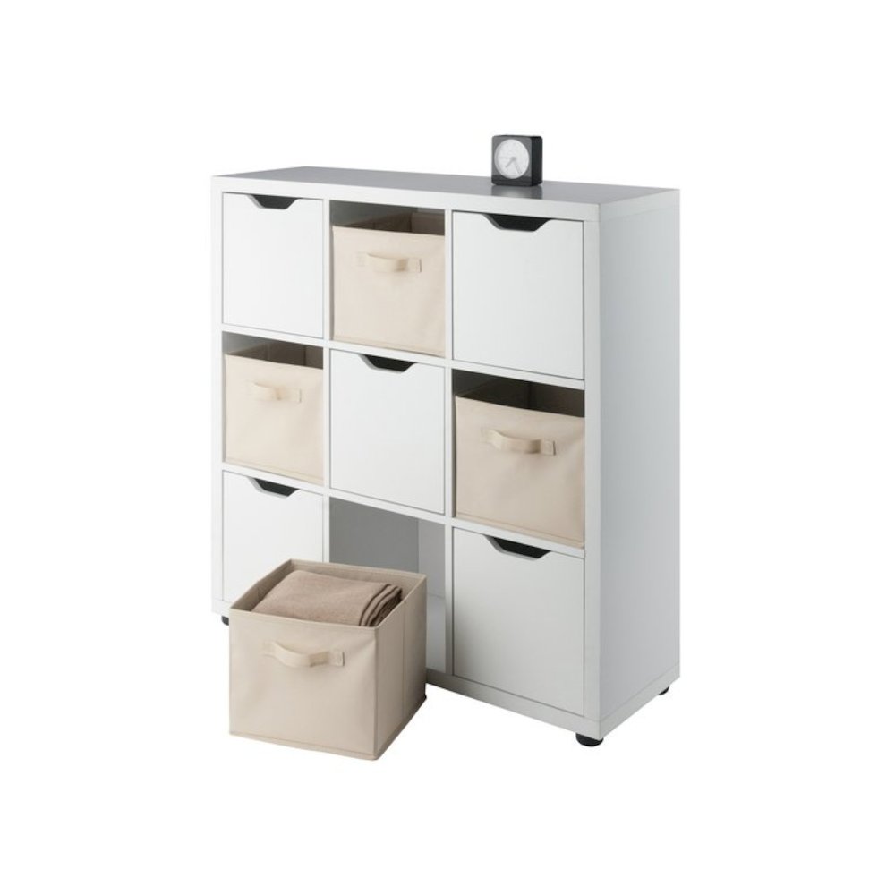 Julia 3x3 Storage 5-Pc Cabinet Set, Beige & White. Picture 3