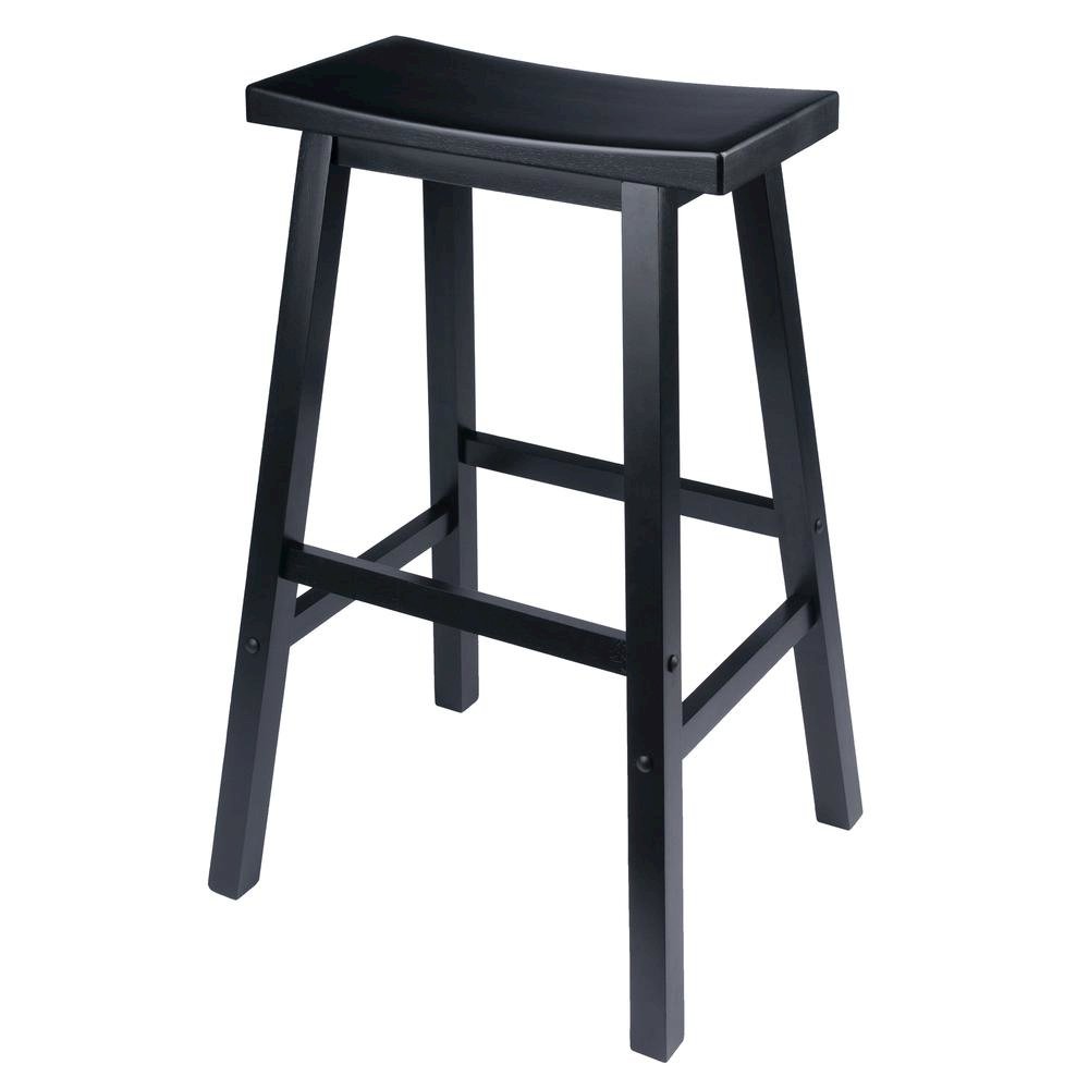29 Inch Bar Stool, Saddle Seat, Solid Wood, Backless Pub Seat. Picture 1