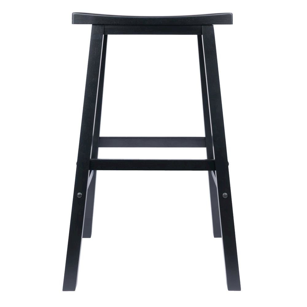 29 Inch Bar Stool, Saddle Seat, Solid Wood, Backless Pub Seat. Picture 4