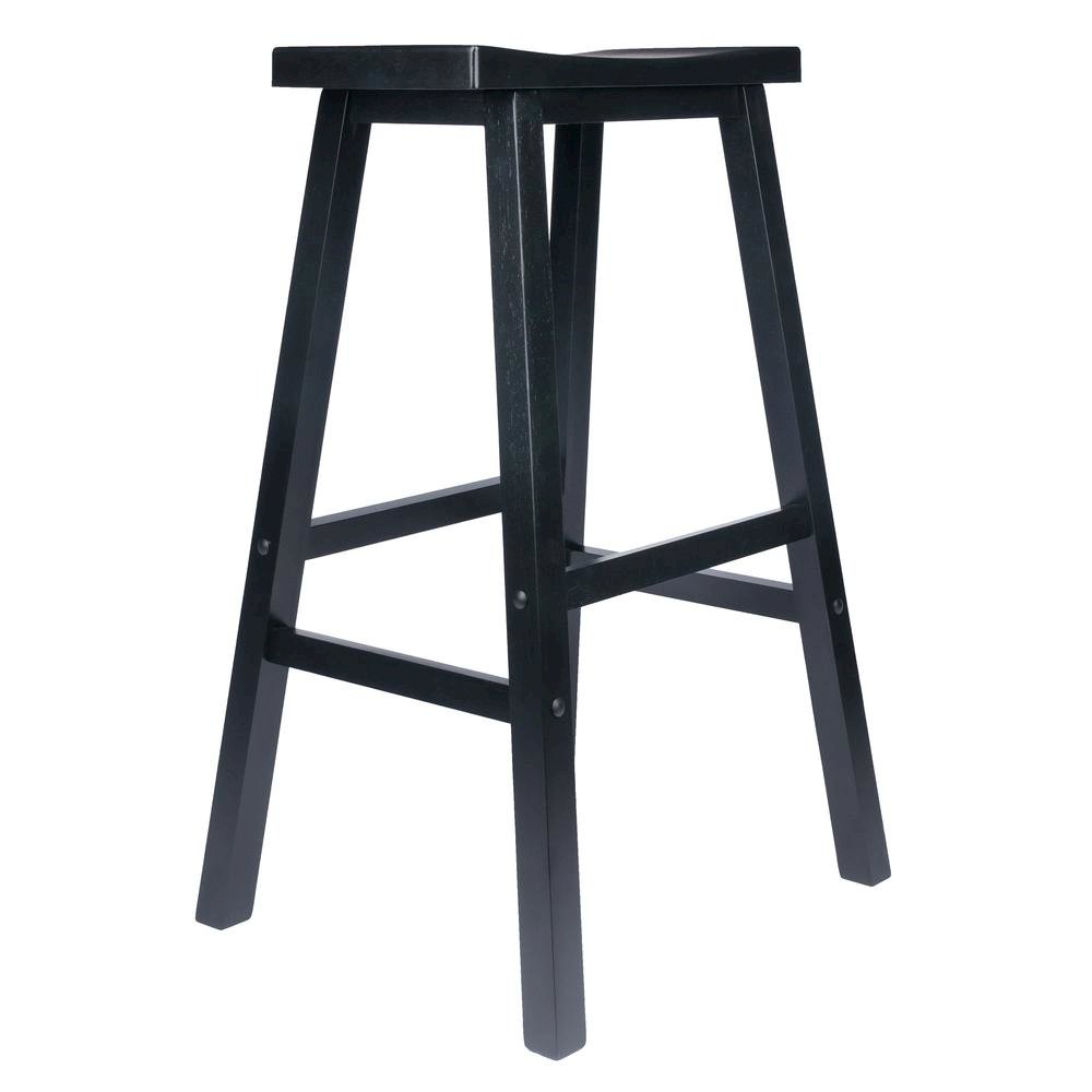 29 Inch Bar Stool, Saddle Seat, Solid Wood, Backless Pub Seat. Picture 6