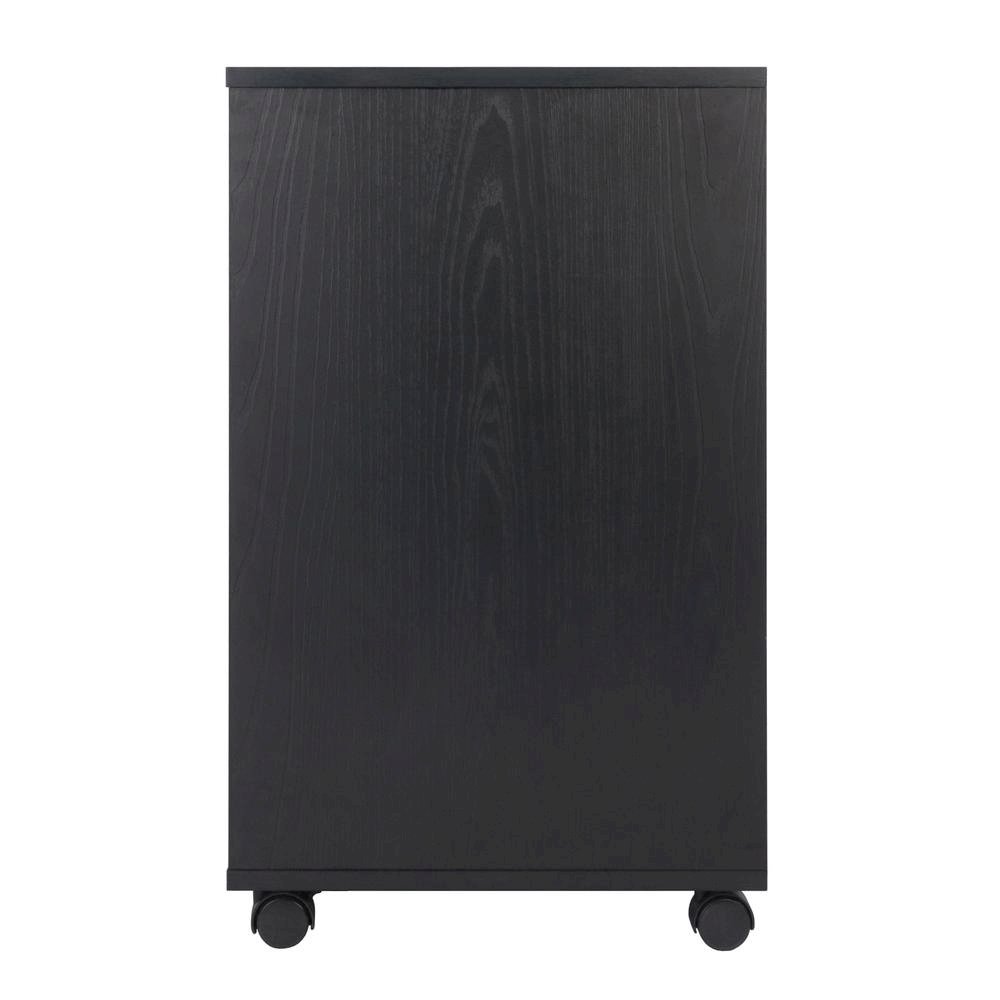 2 Section Mobile Cabinet, Black, 3 Drawers, File Storage, Casters. Picture 6