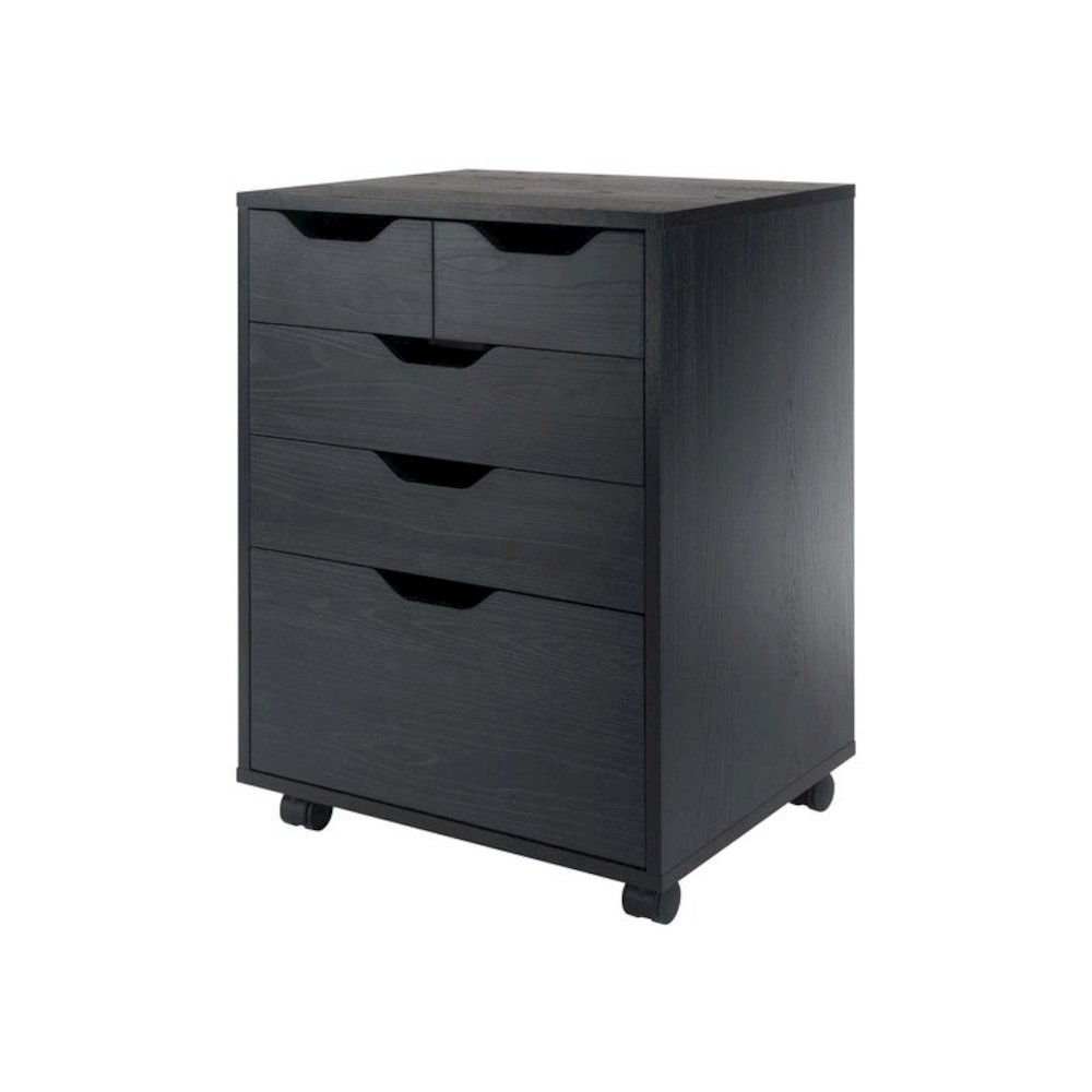 Halifax Bins & Drawers Storage Mobile Cabinet, Black. Picture 1