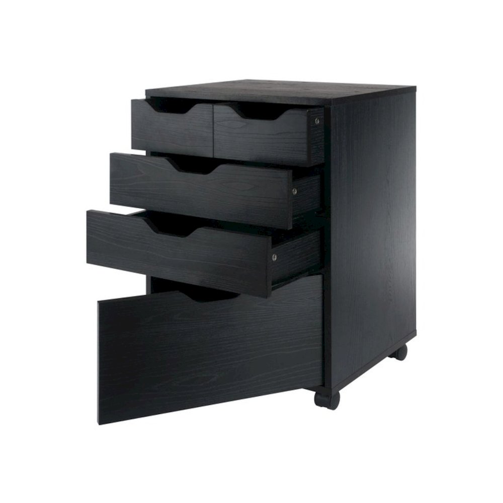 Halifax Bins & Drawers Storage Mobile Cabinet, Black. Picture 2