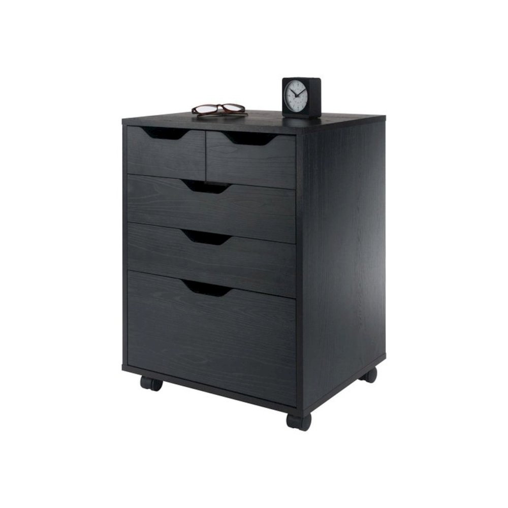 Halifax Bins & Drawers Storage Mobile Cabinet, Black. Picture 3