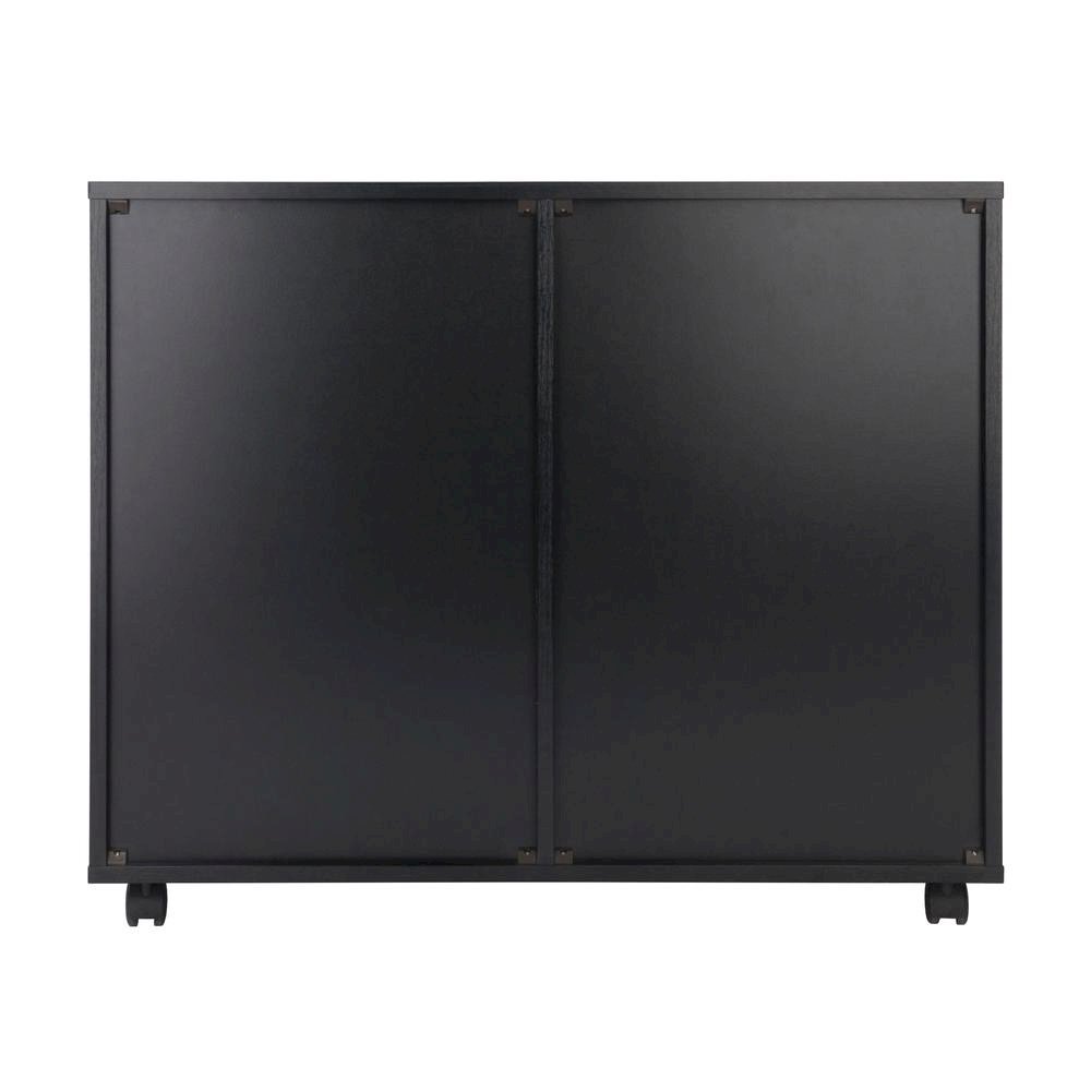2 Section Mobile Cabinet, Black, 4 Drawers, Two Compartments, Casters. Picture 7