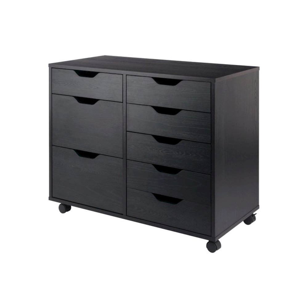 Halifax 6-Drawer Multi-Storage Mobile Cabinet, Black. Picture 1