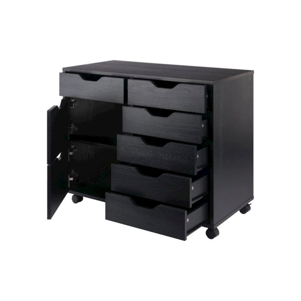 Halifax 6-Drawer Multi-Storage Mobile Cabinet, Black. Picture 2
