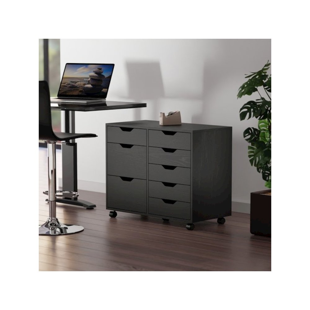Halifax 6-Drawer Multi-Storage Mobile Cabinet, Black. Picture 4