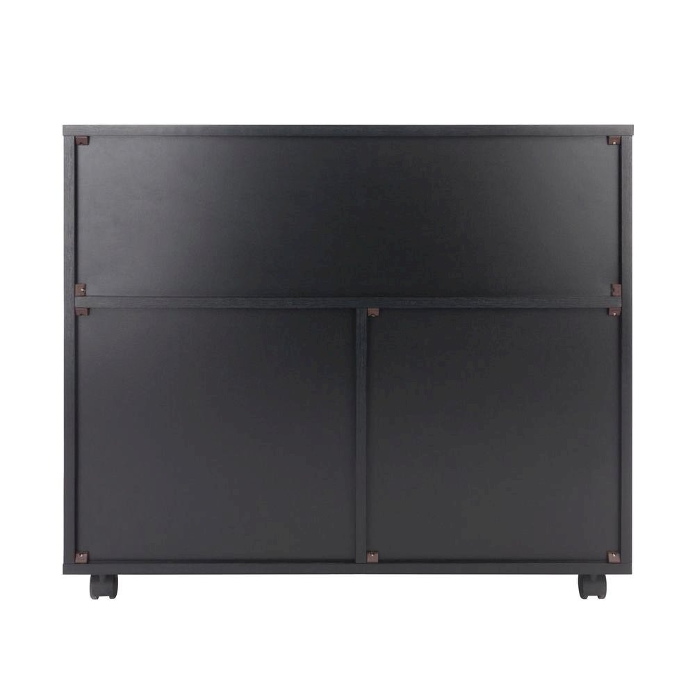 Black Office Storage Cabinet With Drawers, Storage Cabinet On Wheels. Picture 6