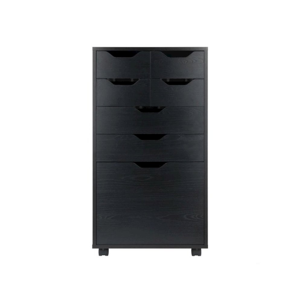 Halifax Bins & Drawers Multi-Storage Tall Mobile Cabinet, Black. Picture 5