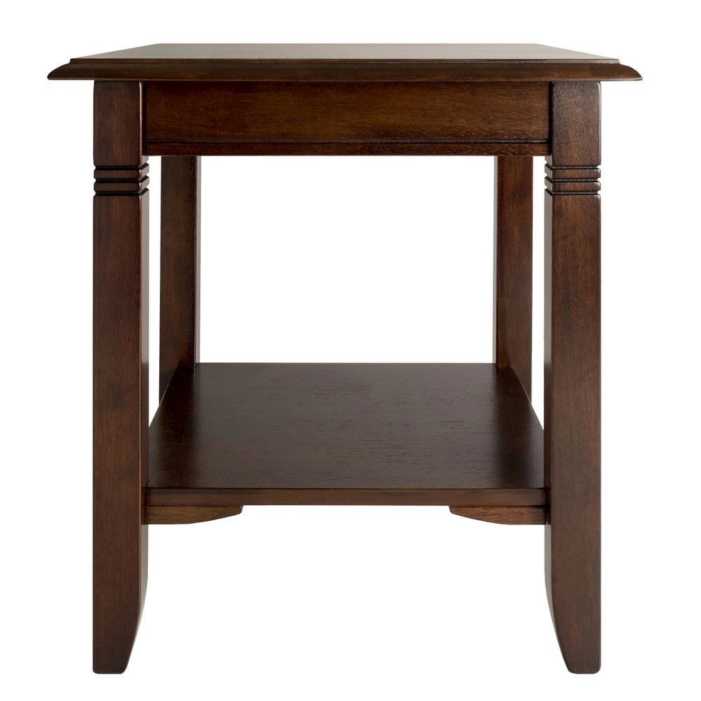 Rustic Living Room End Table Solid Wood Square End Table With Lower Shelf. Picture 4