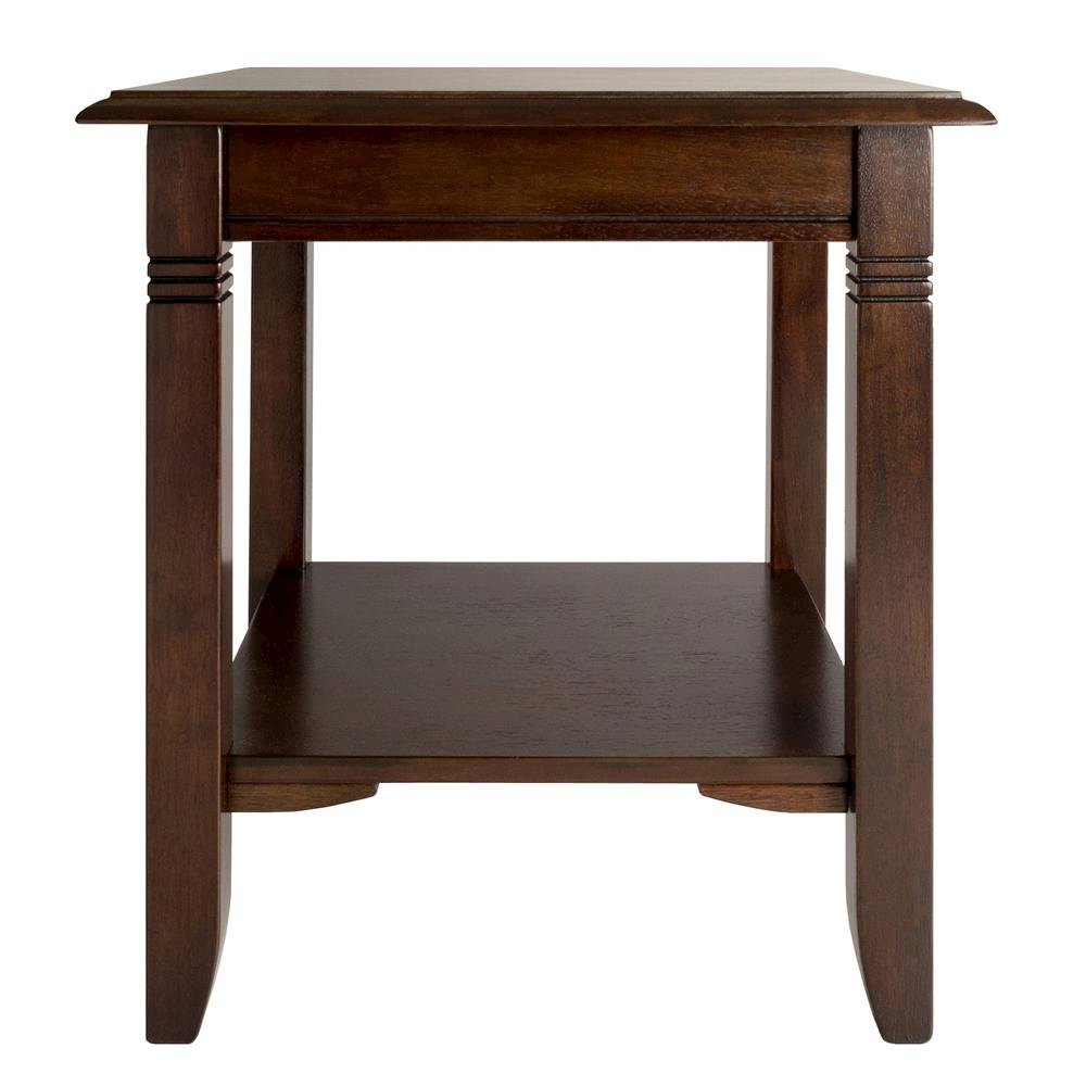 Rustic Living Room End Table Solid Wood Square End Table With Lower Shelf. Picture 5