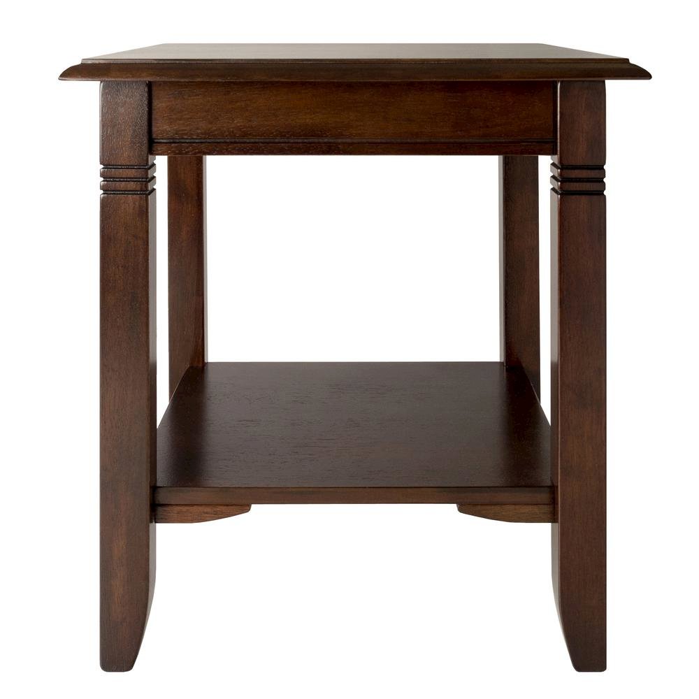 Rustic Living Room End Table Solid Wood Square End Table With Lower Shelf. Picture 6
