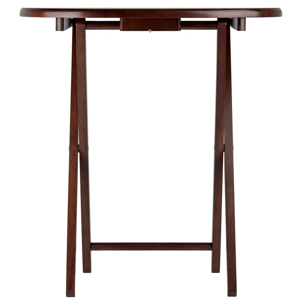 Solid Wood Brown 5 Piece TV Trays Set With 4 Folding Tables And Stand. Picture 6