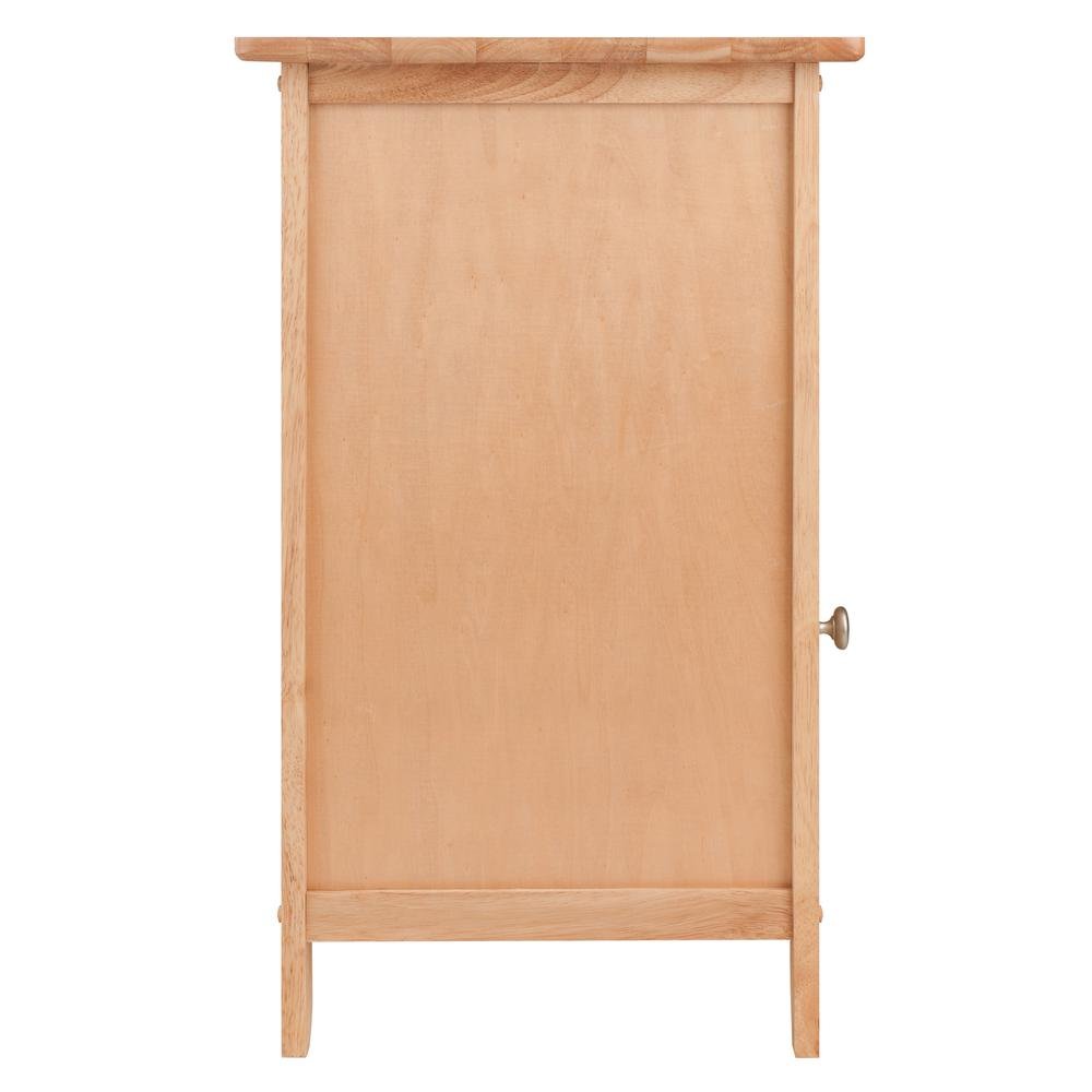 Natural Accent Table with Drawer and Cabinet, Compact Nightstand. Picture 5