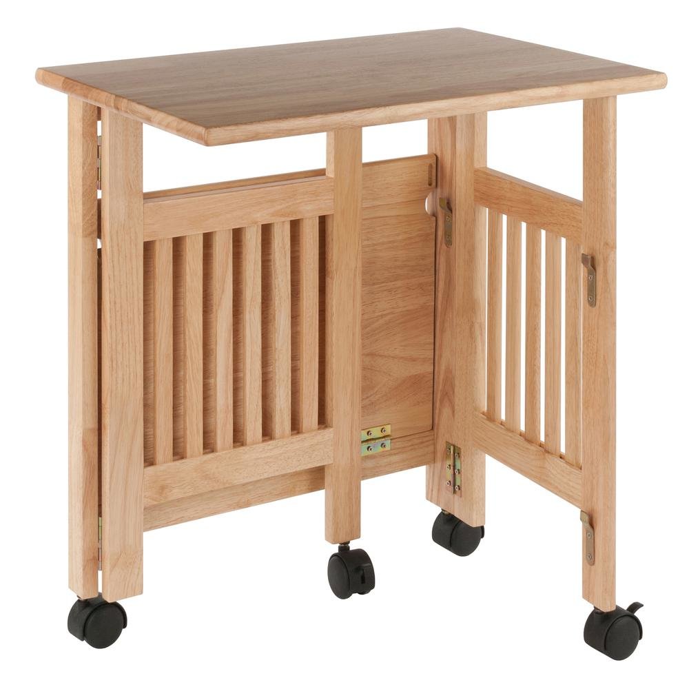 Solid wood computer desk with foldable keyboard tray, transitional style. Picture 6