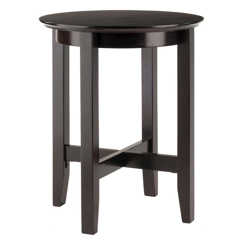 Square End Table, Espresso Finish, Solid Wood, Shaker Style, X-Crossbar. Picture 1