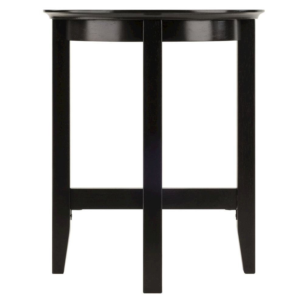 Square End Table, Espresso Finish, Solid Wood, Shaker Style, X-Crossbar. Picture 4