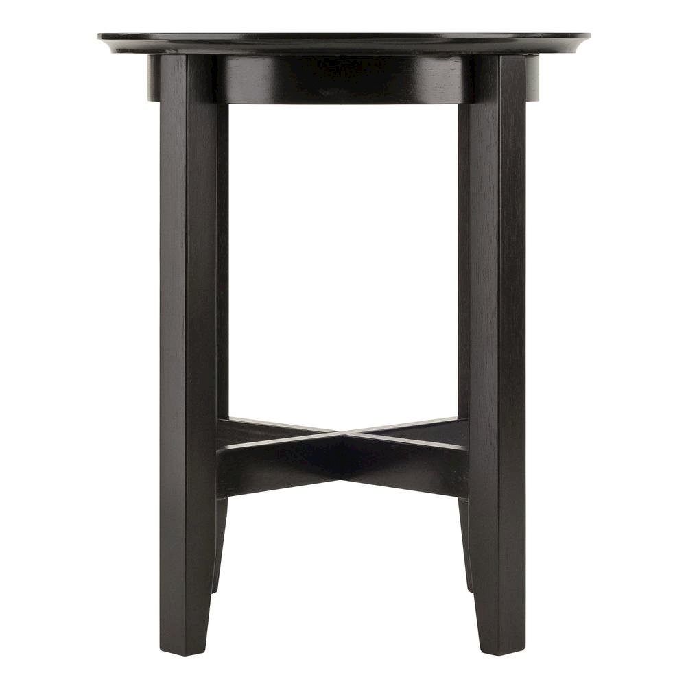 Square End Table, Espresso Finish, Solid Wood, Shaker Style, X-Crossbar. Picture 5