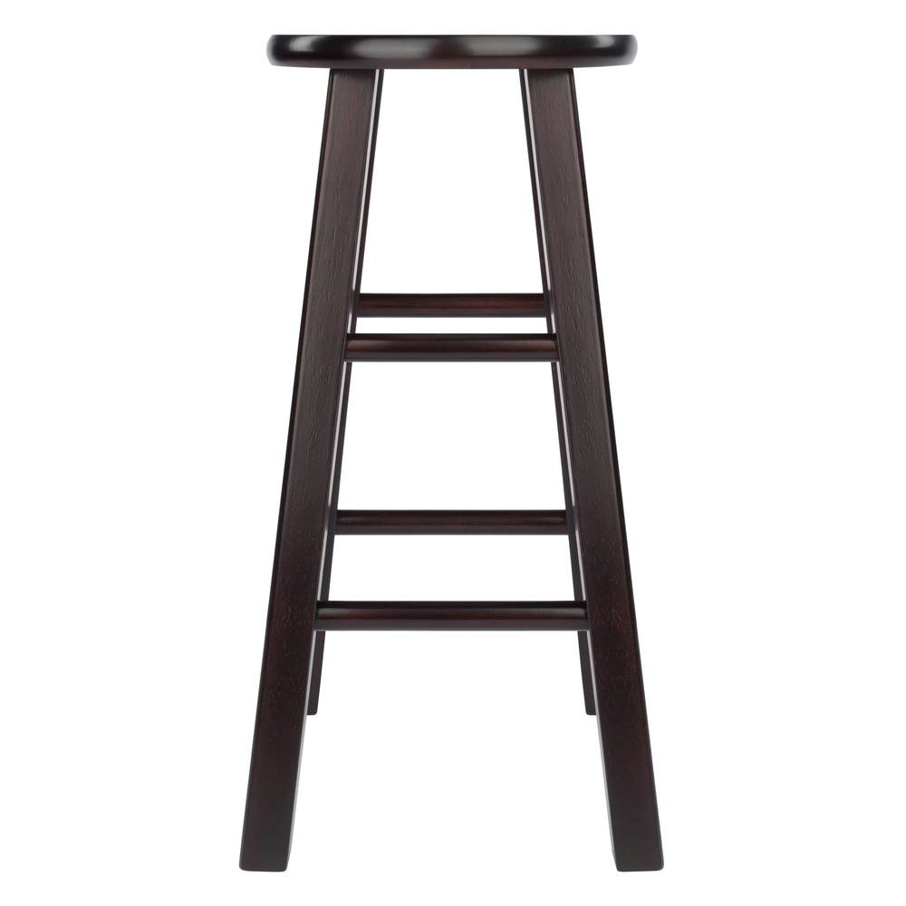 2-Piece Counter Stool Set, Round Seat, Solid Wood, Espresso Finish. Picture 4