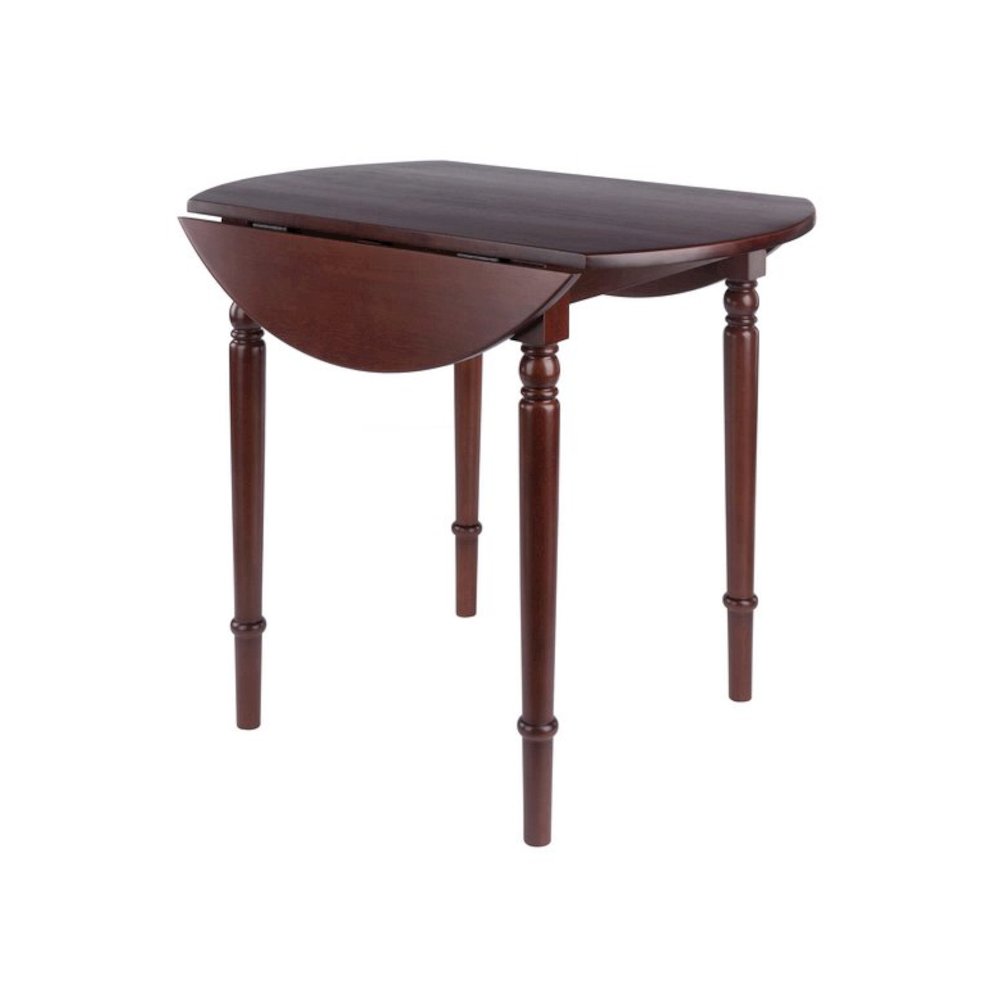 Sorella Round Double Drop Leaf Dining Table, Walnut. Picture 1