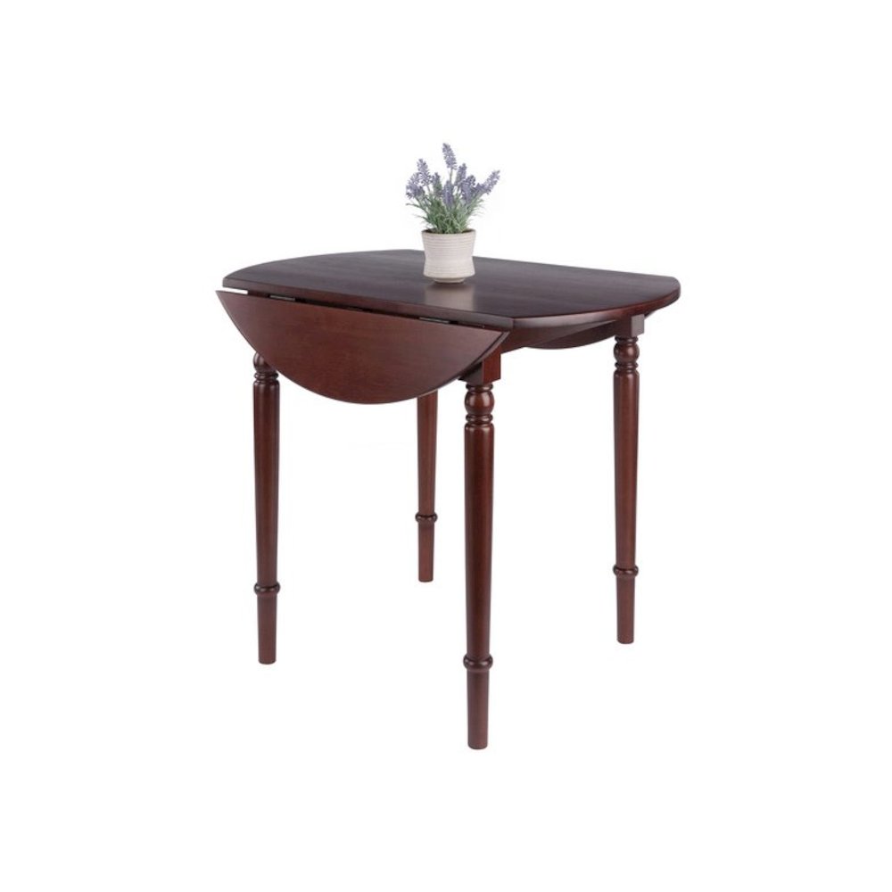 Sorella Round Double Drop Leaf Dining Table, Walnut. Picture 4