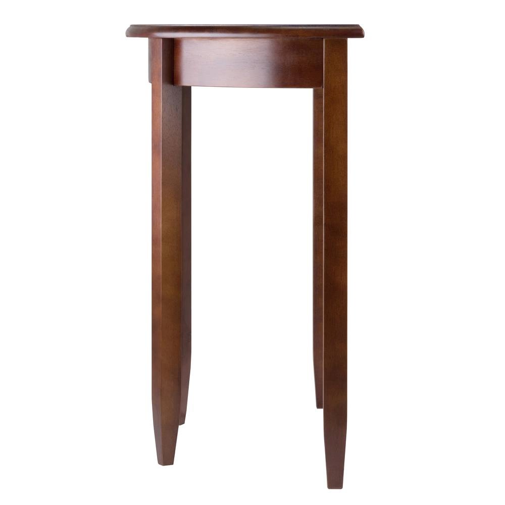Solid Wood Half Moon Table in Antique Walnut Finish, Small Entry Table. Picture 5