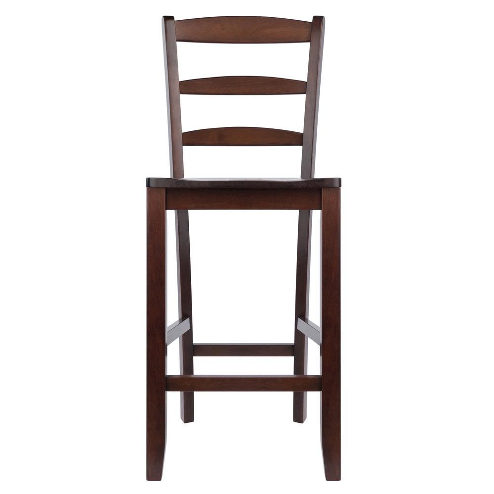 2-Pc 24" Ladder Back Counter Stools, Antique Walnut. Picture 4